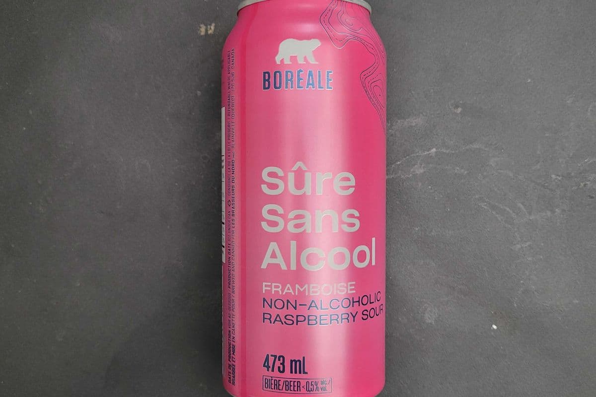 <0%> Bière SansAlcool Boréale sûre framboise / Raspberry sour 473ml (Rose)