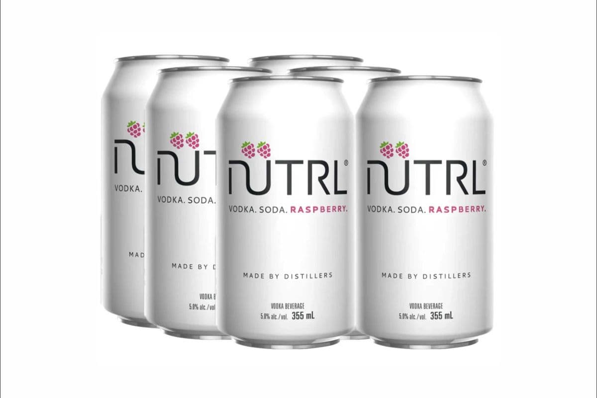 Nutrl Vodka Soda Raspberry 6 Can (6 x 355ml)