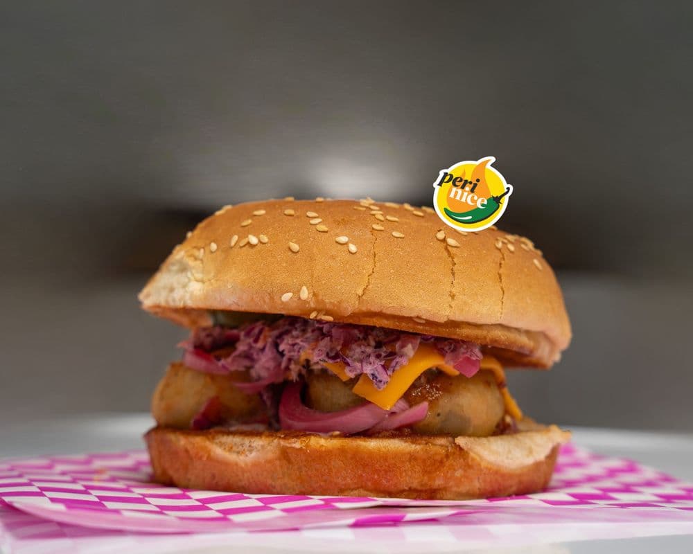 Peri Nice (peri peri sauce) Veggie Bae - Homemade Patty Sandwich