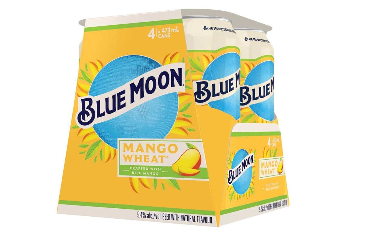 BLUE MOON MANGO WHEAT 4 CANS (NEW ITEM) (4 x 473 ML)