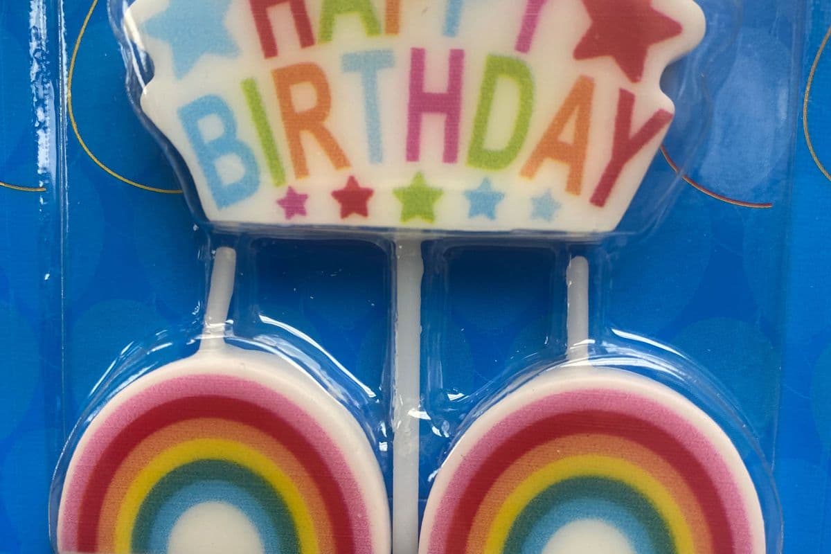 Party Candles happy Birthday rainbow