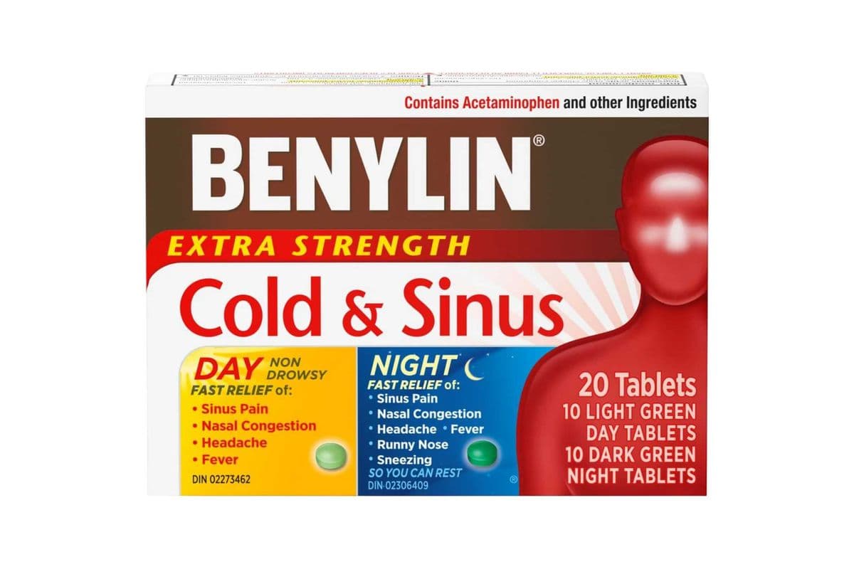Benylin Extra Strength Cold & Sinus Day & Night Tablets (20 Tablets )