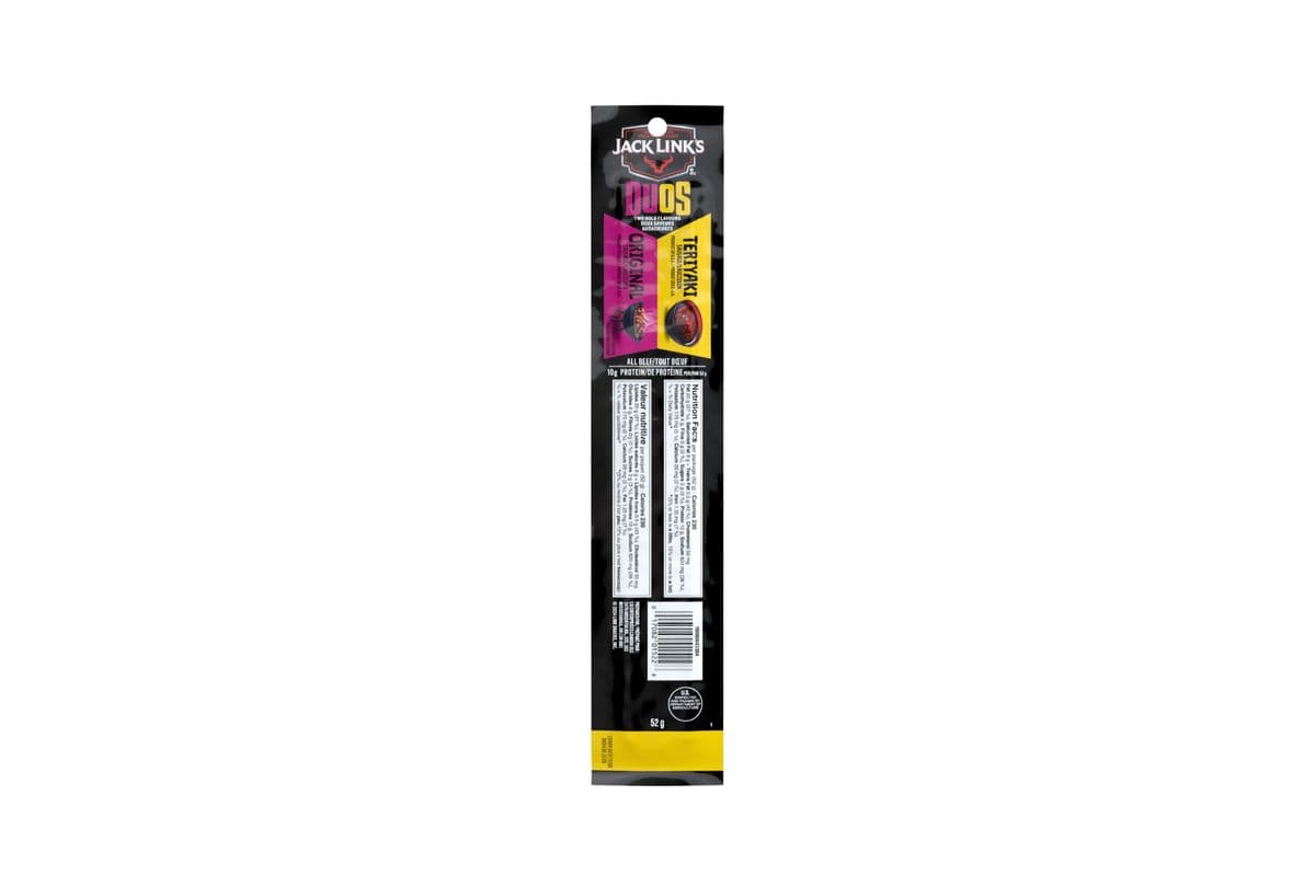Jack Link's duo originaux et teriyaki (52g) 77833 / Jack Link's Duos Original and Teriyaki Sticks (52g) 77833