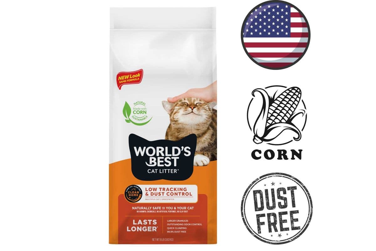 World's Best Cat Litter - Low Tracking & Dust Control Formula Cat Litter - 28 lb