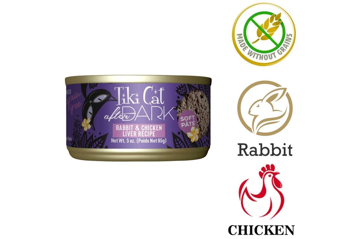 Tiki Cat - After Dark Rabbit & Chicken Liver Canned Cat Food - 3 Oz
