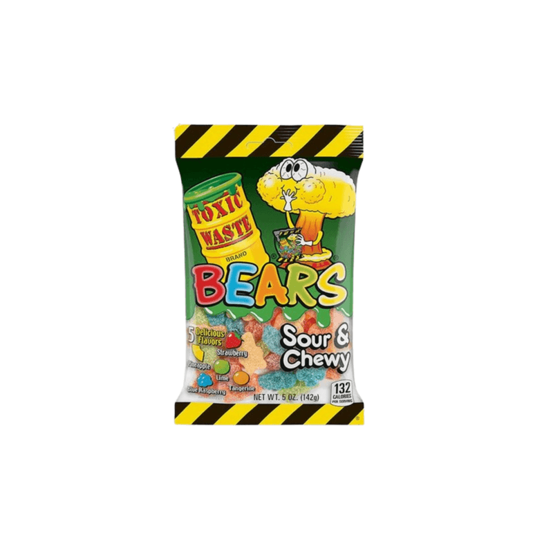 Sour & Chewy Bears Peg Bag Toxic Waste - USA (5oz)