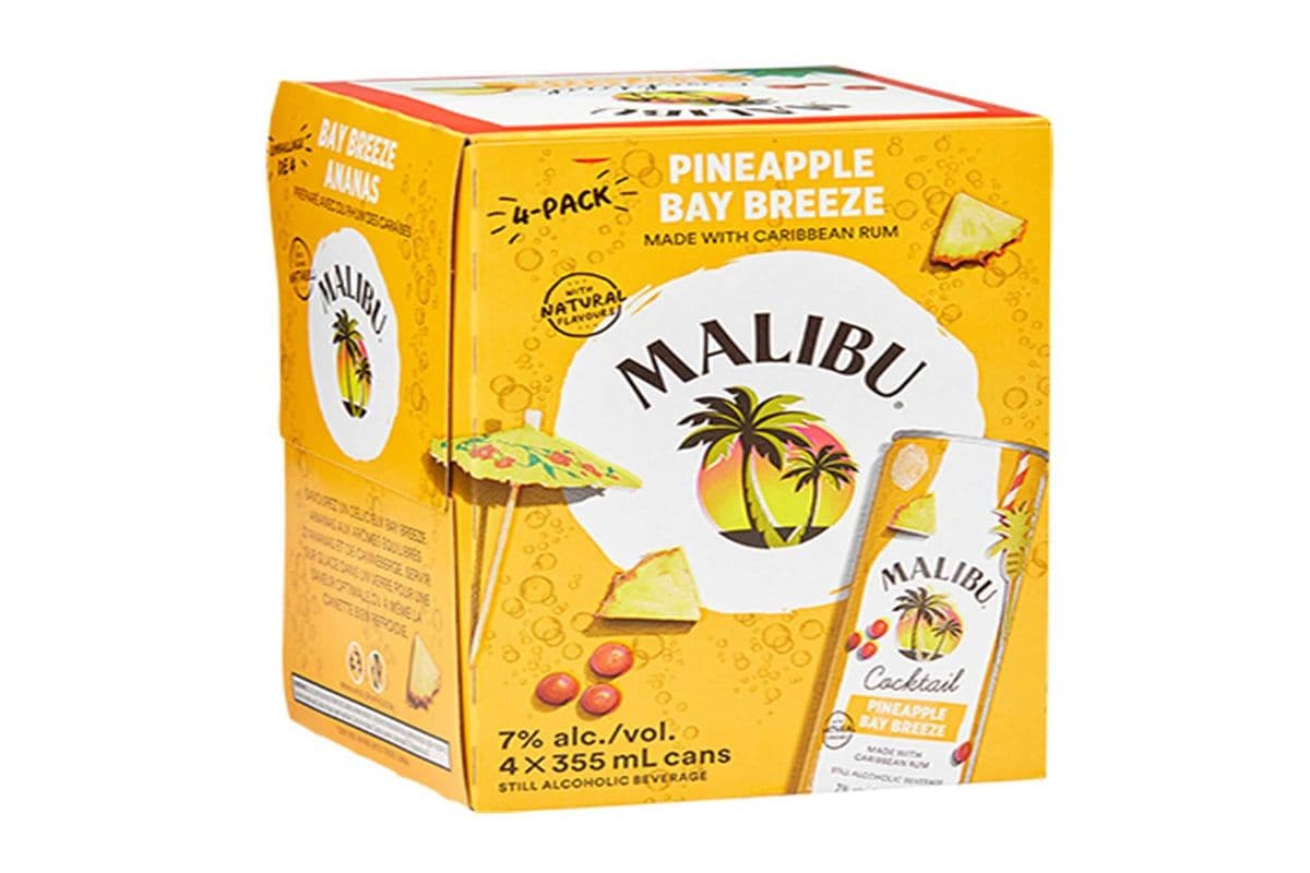 MALIBU PINEAPPLE BAY BREEZE 4 CANS (4 x 355 ML)