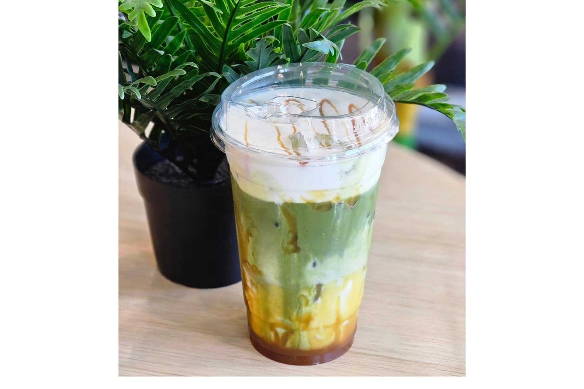 Salted Caramel Matcha Latte