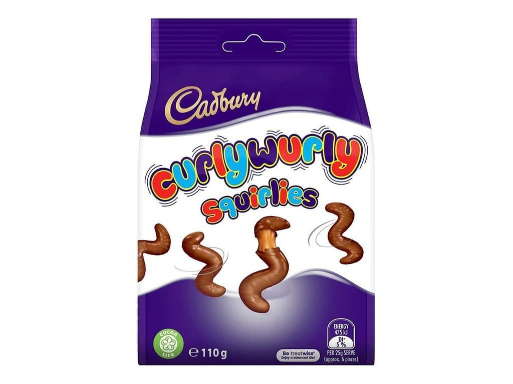 Cadbury Curly Wurly Squirlies Creamy Ribbon Milk Chocolate
