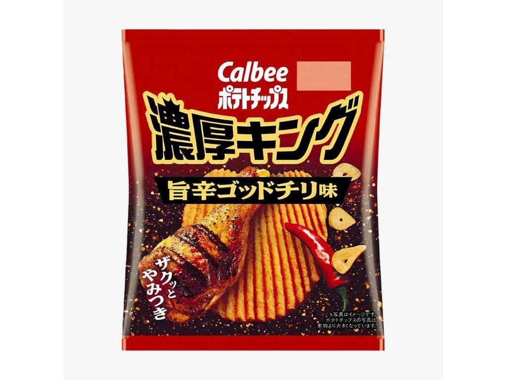 Calbee Rich Spicy Chili Japanese Crinkle Cut Potato Chips 52g Asian Snack