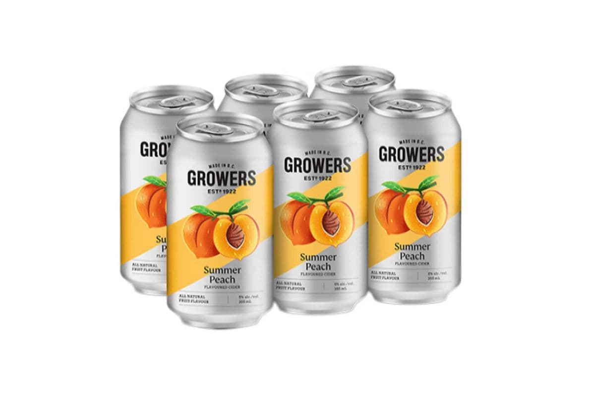 GROWERS SUMMER PEACH 6 CANS(355 ML) (1 x 355 ML)