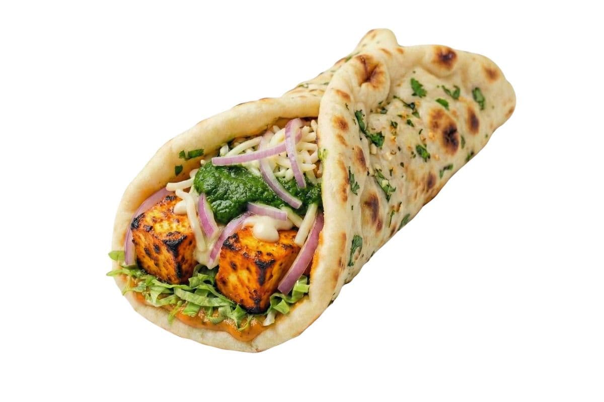 Paneer tikka naan roll
