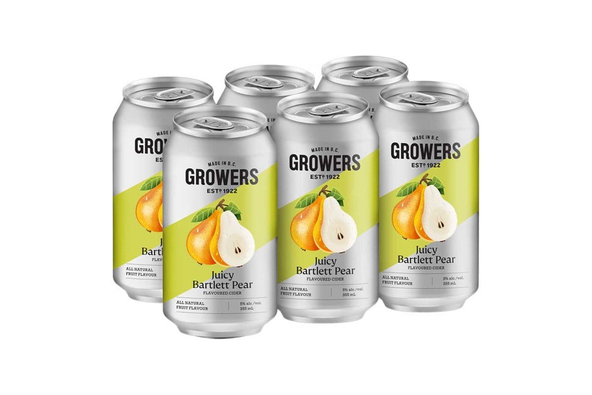 Growers Juicy Bartlett Pear (1 x 355ml x 6 Cans )
