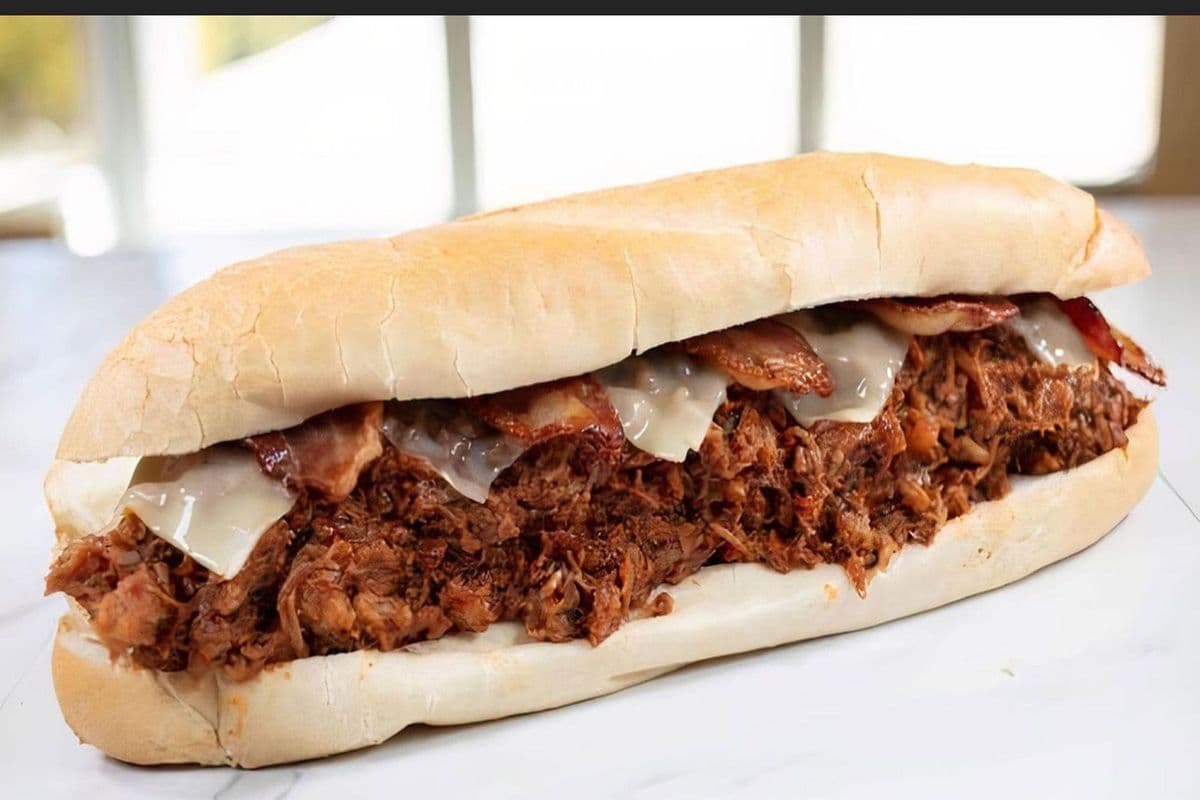 Pulled Pork and Bacon Sandwich
