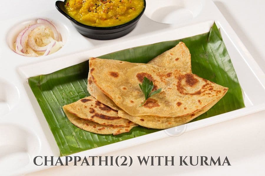Chappathi (2) with Kurma