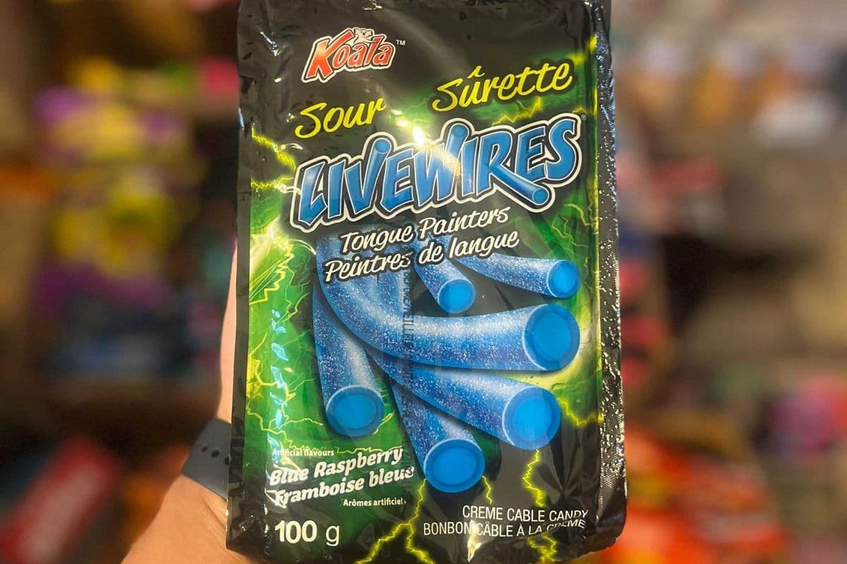 Livewires Sour Blue Raspberry Creme Cable Candy - 100g