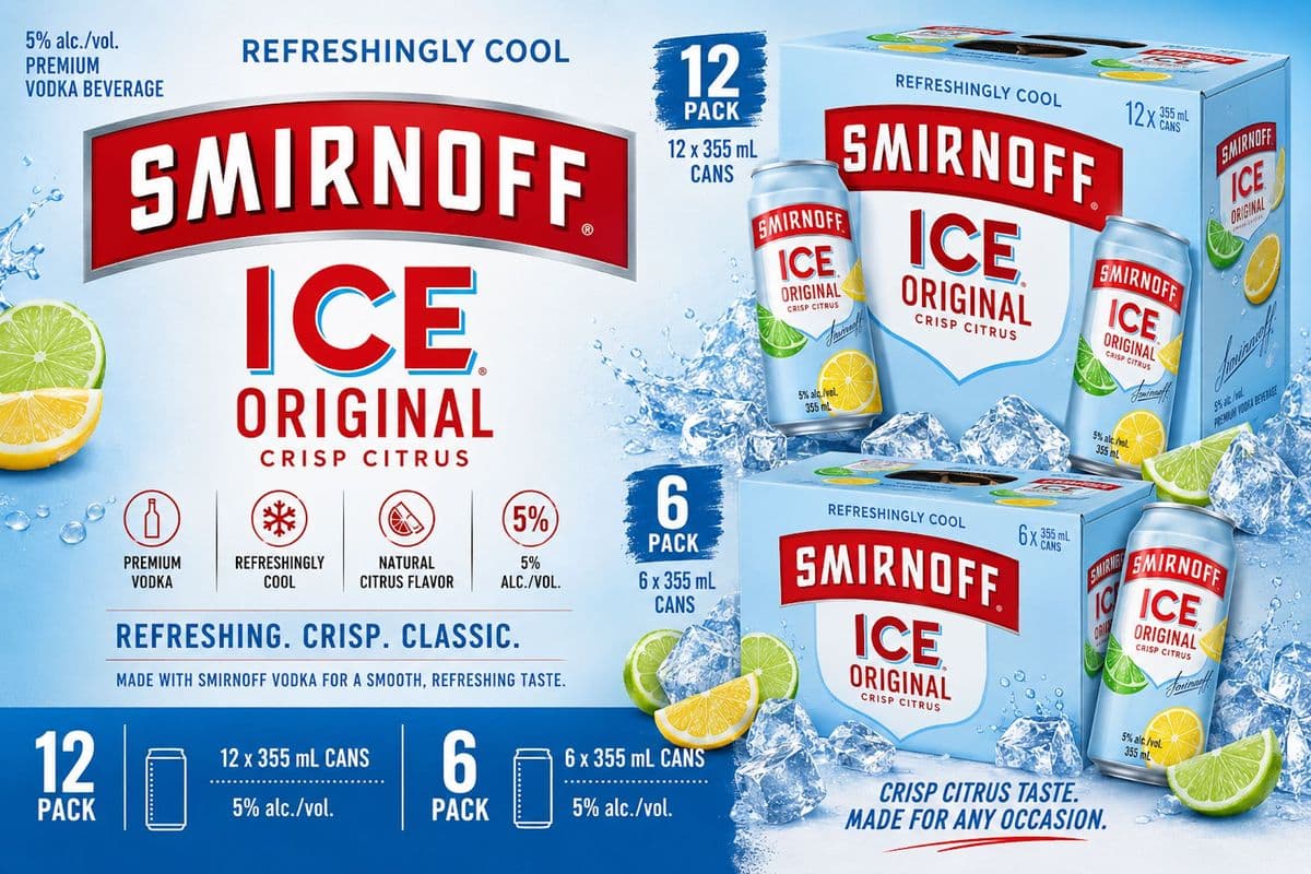Smirnoff Ice Original Vodka Crisp Citrus (6 x 355ml)