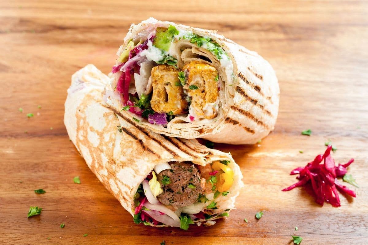 Mix BBQ Wrap (Beef Kabab & Shish Tawouk) with Everything Toppings