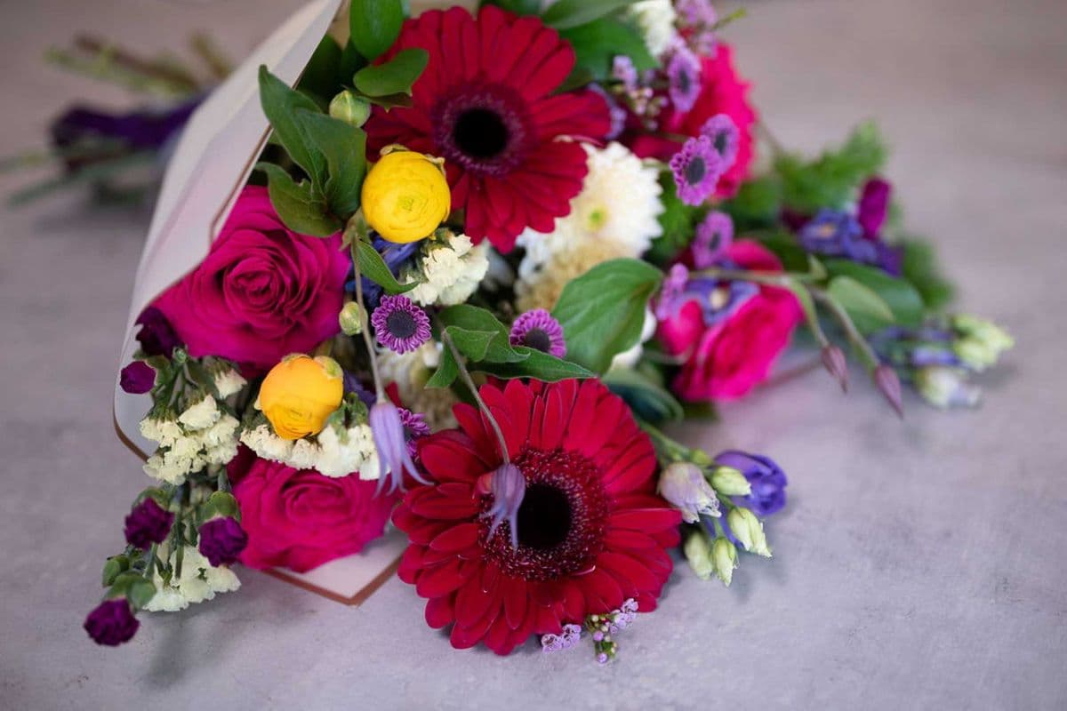 Designer choice - VDay mix - hand tied bouquet - Pretty size