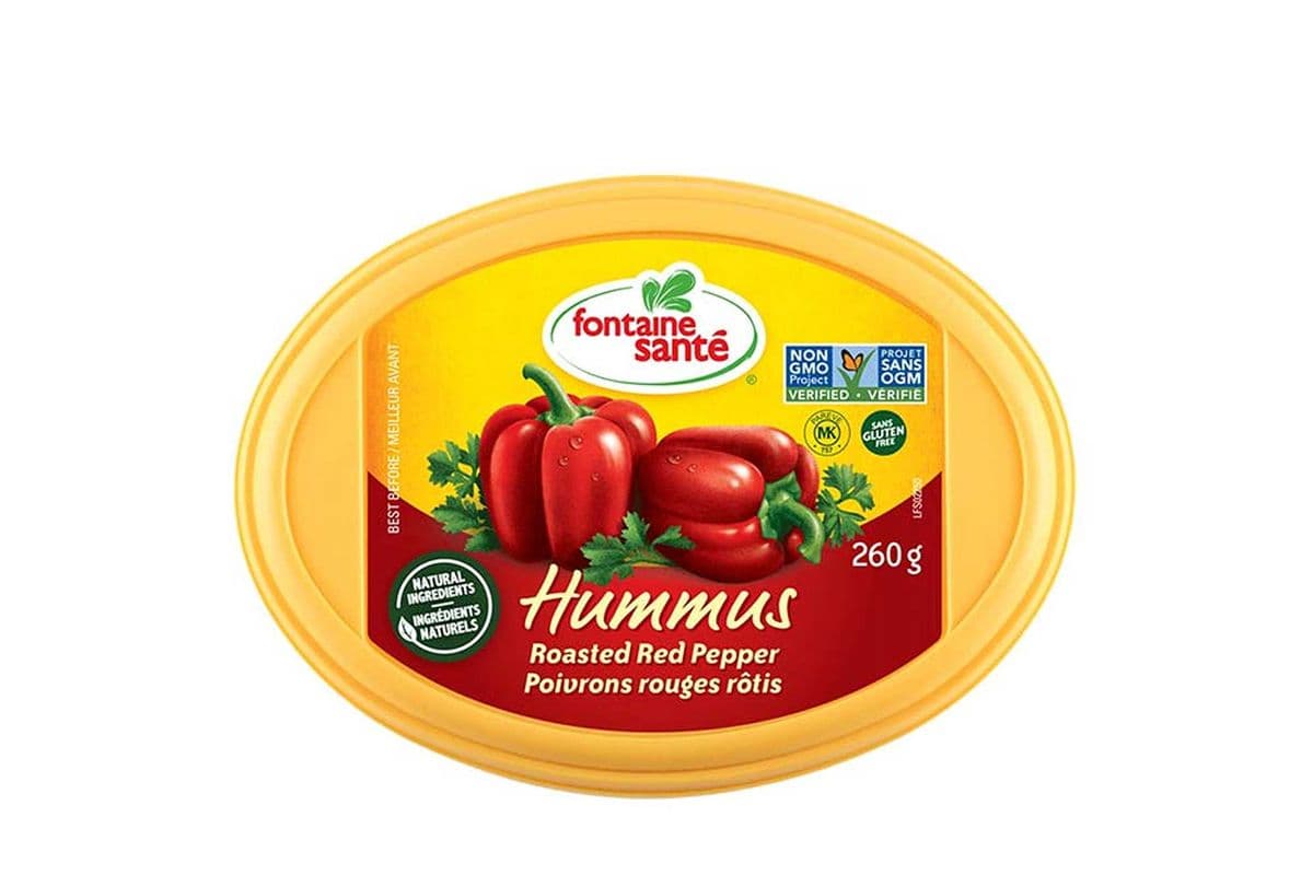 Fontaine santé hummus roasted red peppers