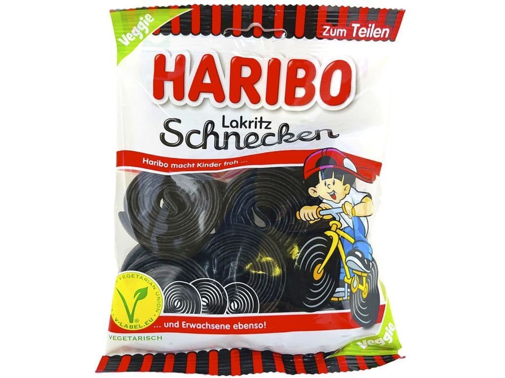 Haribo Licorice Snails Gummies Candy Bag
