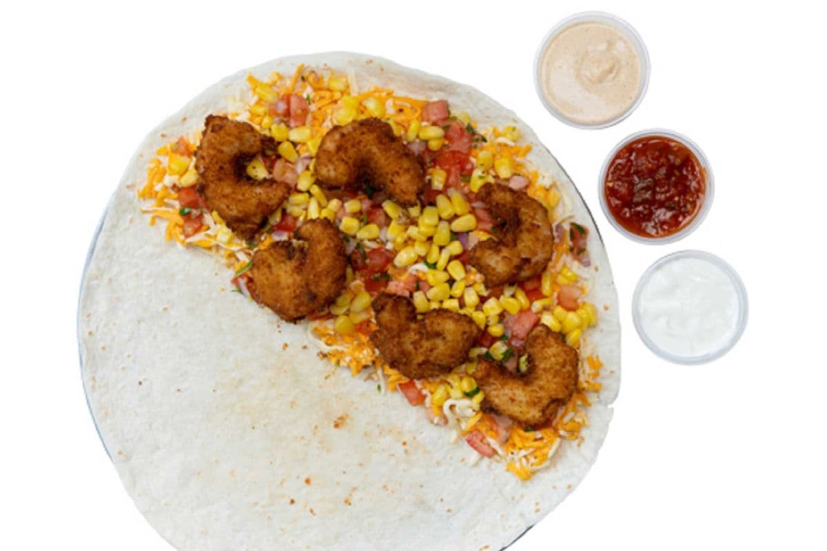 Crunchy Fried Shrimp Quesadilla