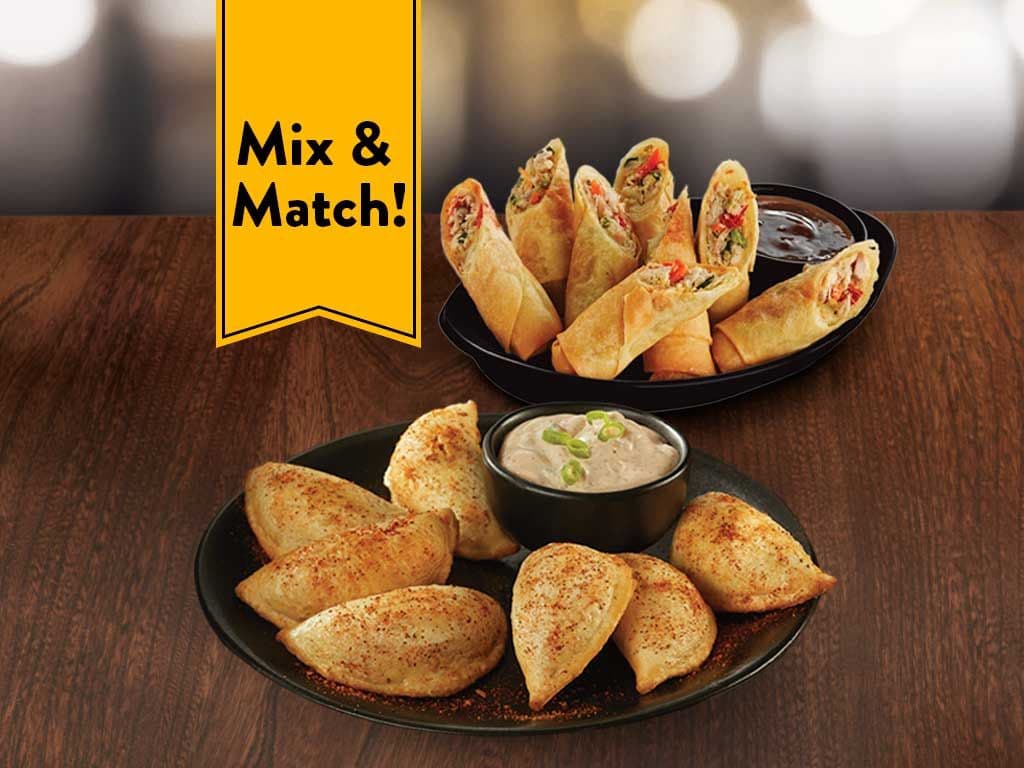 2 for $10 Spring Rolls or Perogies