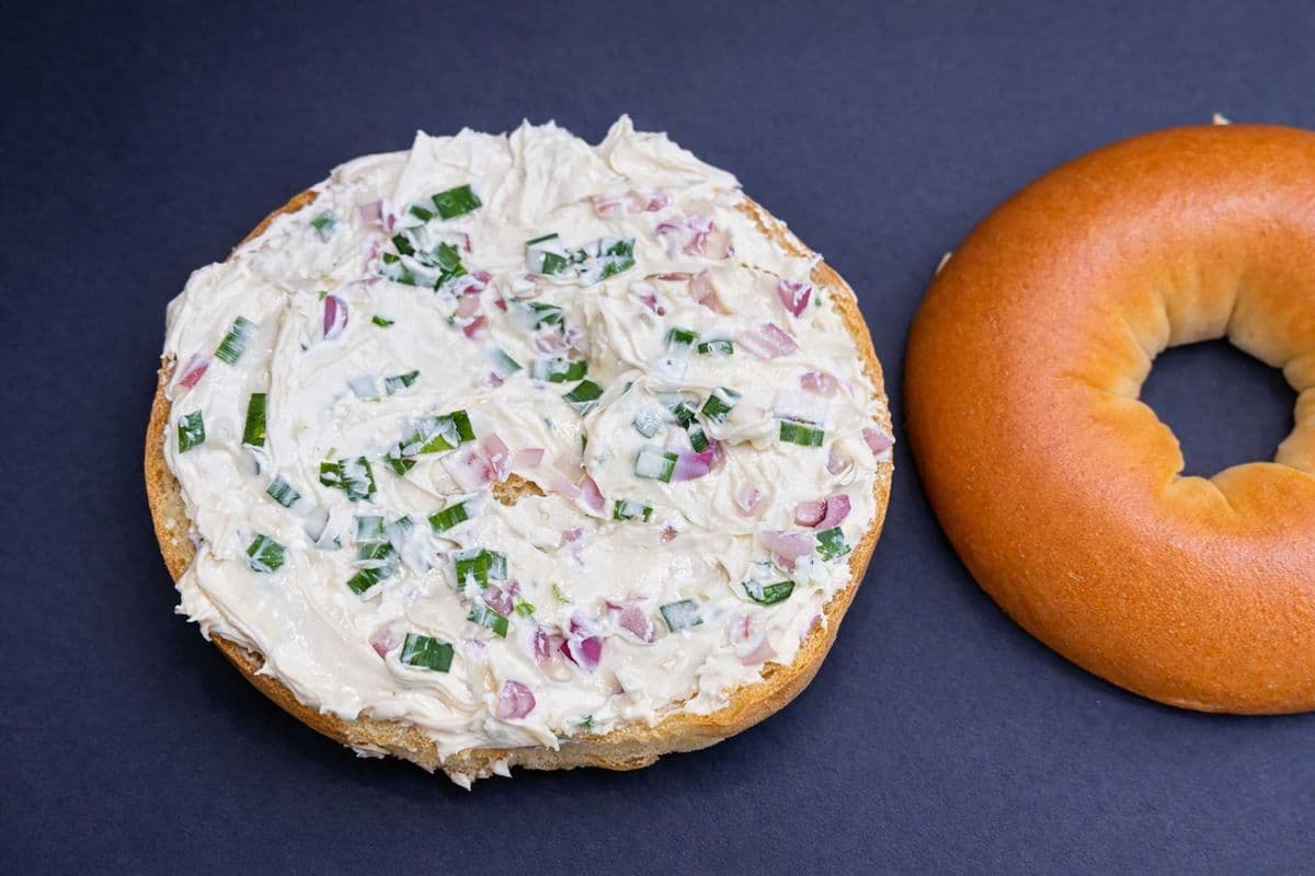 CHIVE & ONION CREAM CHEESE Bagel