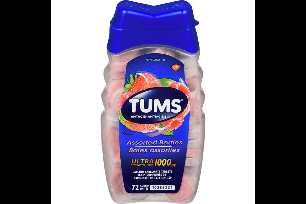 Tums Assorted Berries Ultra Strength 1000mg (72 Tablets)