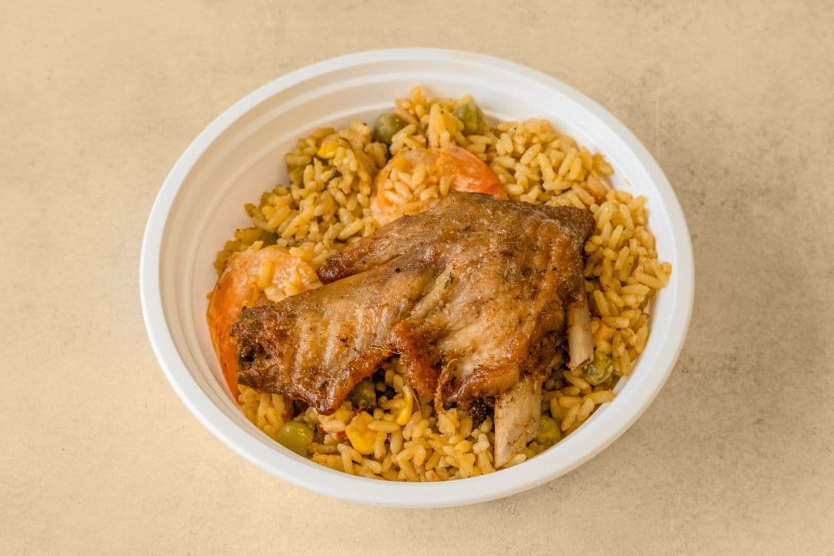 Fried Rice Serve with a Piece of Protein