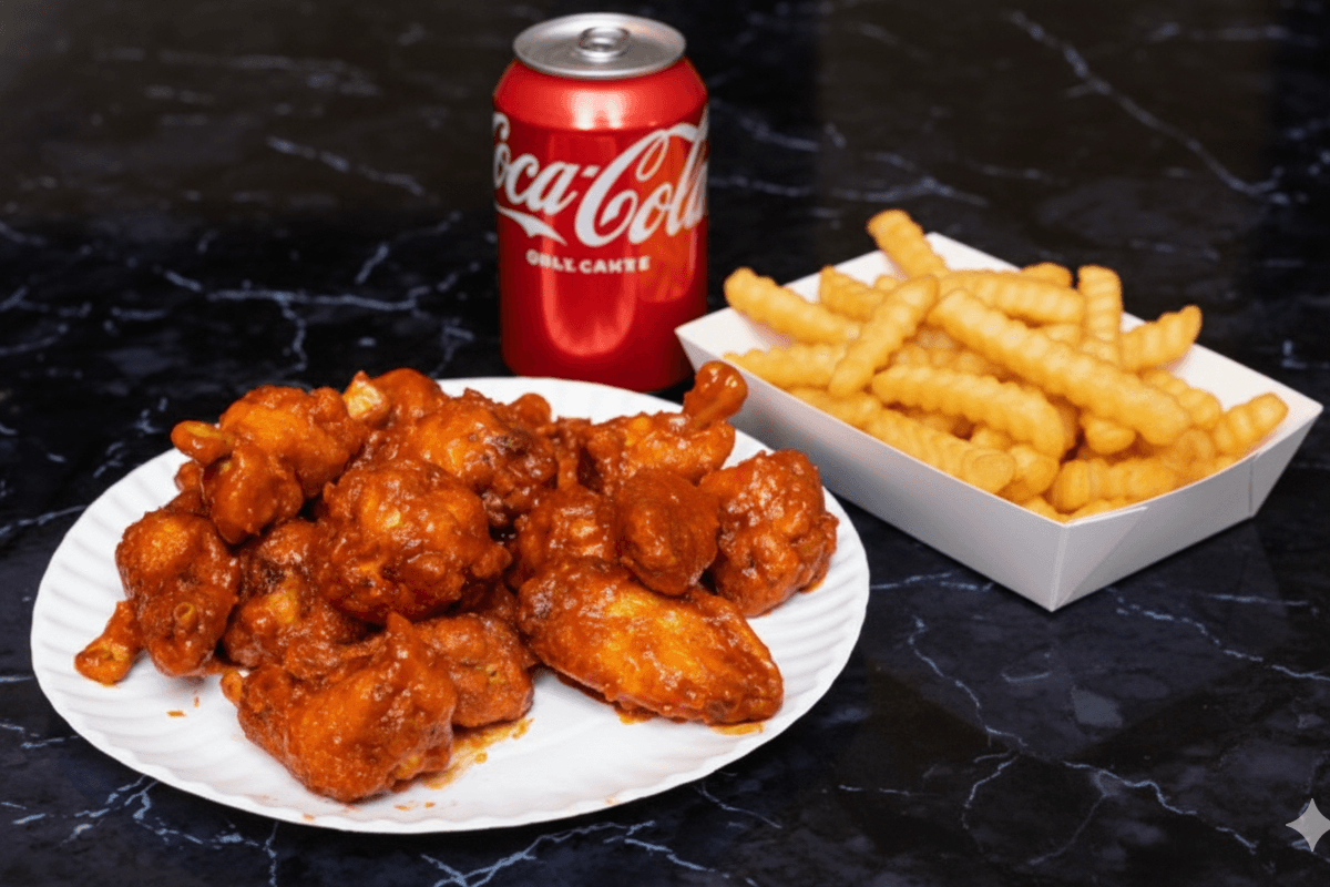 Wings, Fries, and Pop Combo