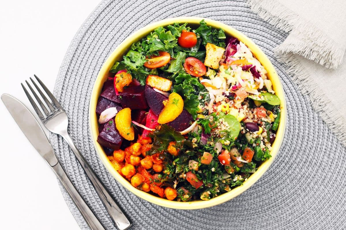 Mighty Kale Salad with Toppings