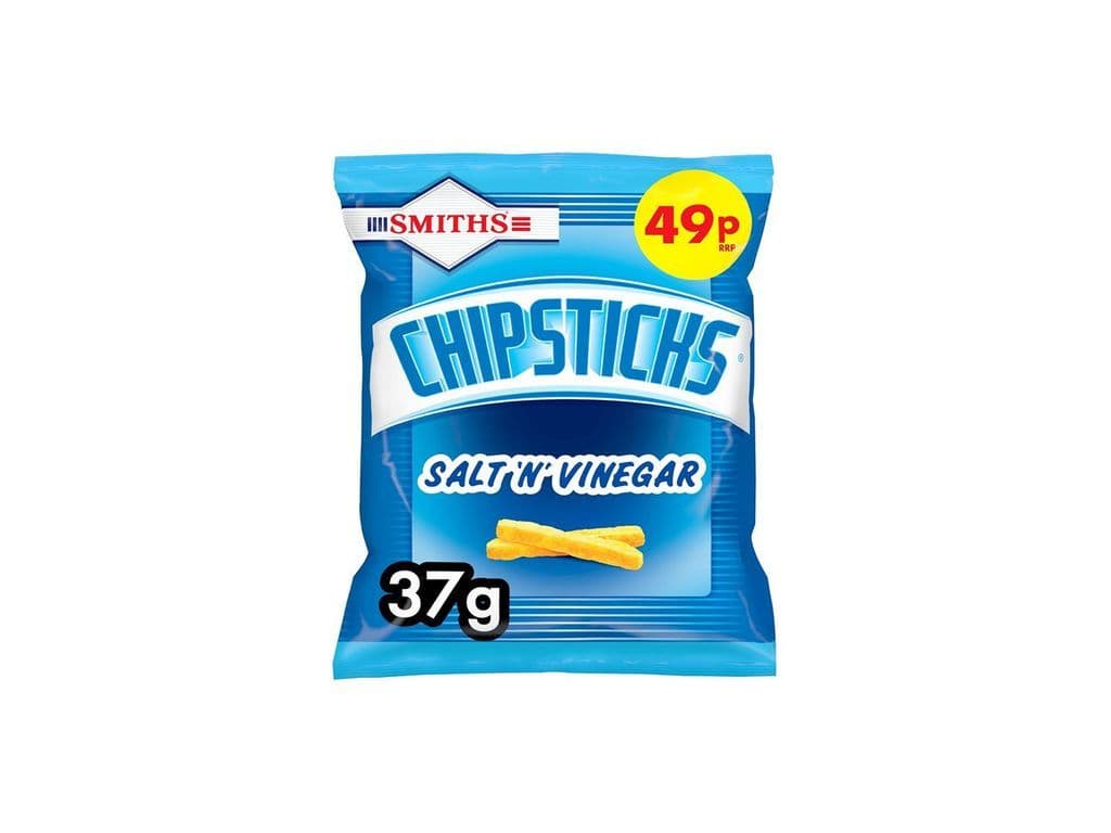 Smiths Chipstix Salt and Vinegar British Corn and Potato Chips 37g UK