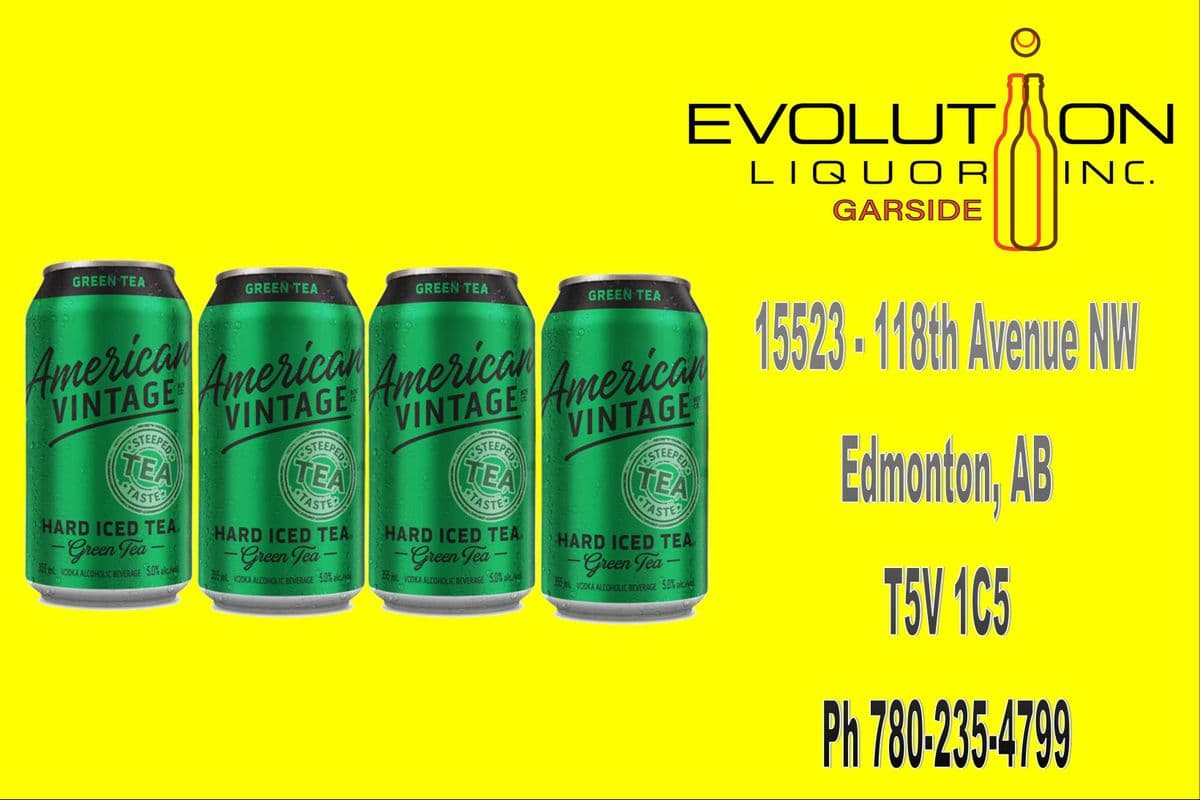 American Vintage Hard Iced Tea Green Tea C355-04 SPECIAL Price (4 x 355ml Can)