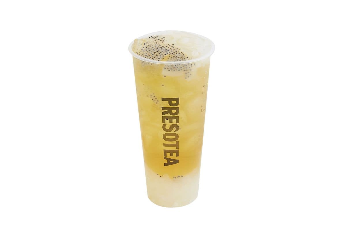 Summer Fruit Tea with Lychee Jelly and Basil Seed