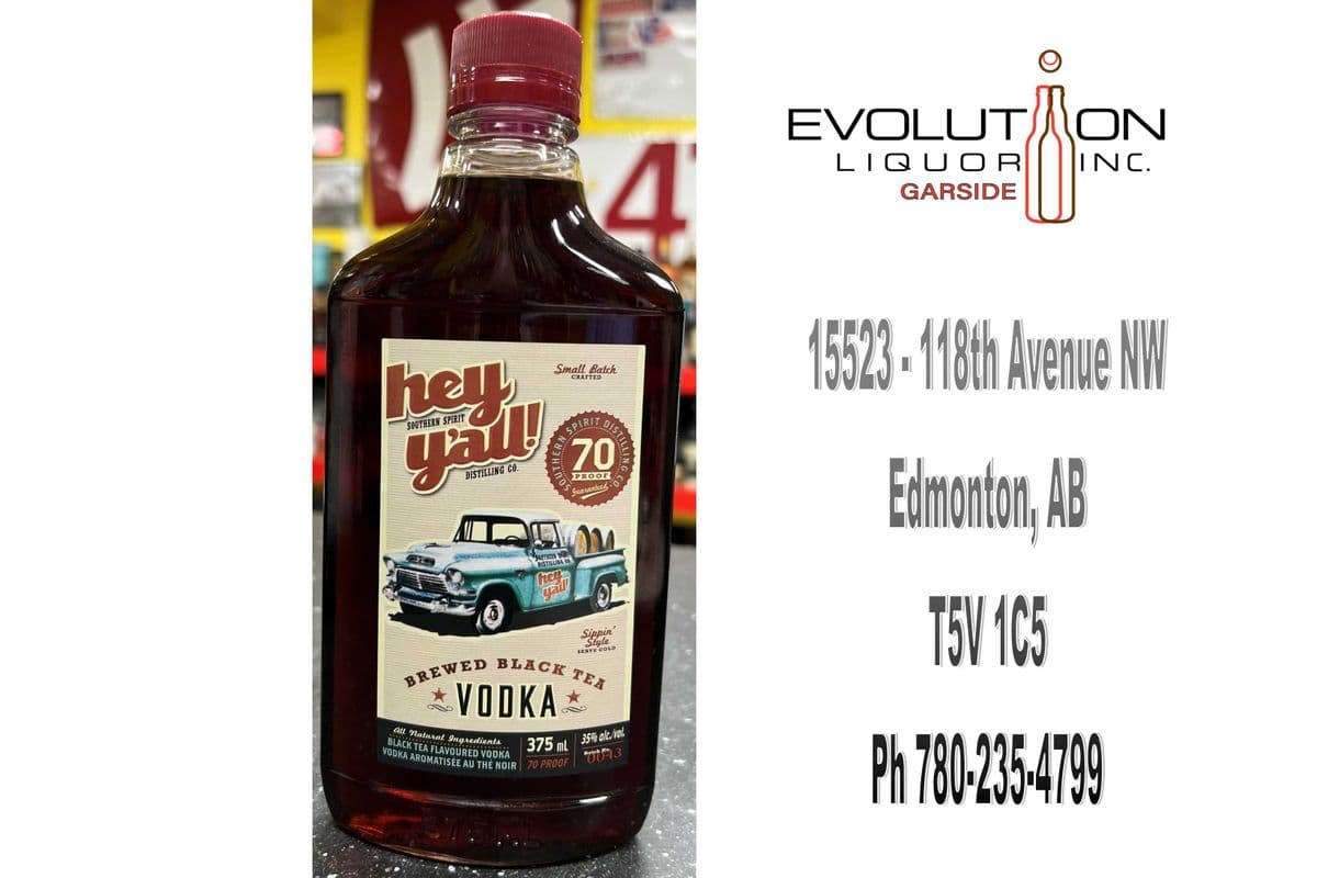 Hey Y'All Brewed Black Tea Vodka 0375P (1 x 375ml Plastic Bottle)