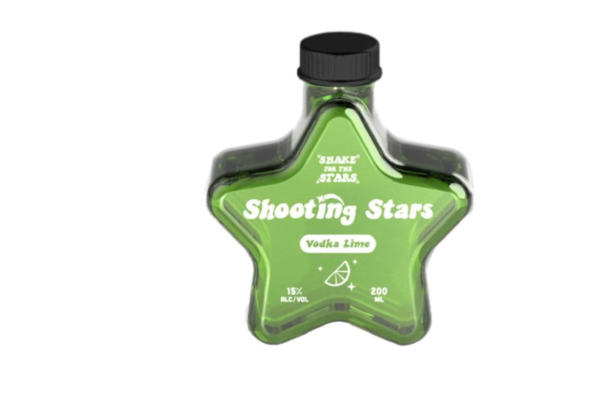 SHOOTING STARS GLITTER INFUSED VODKA LIME! (1 x 200ML)