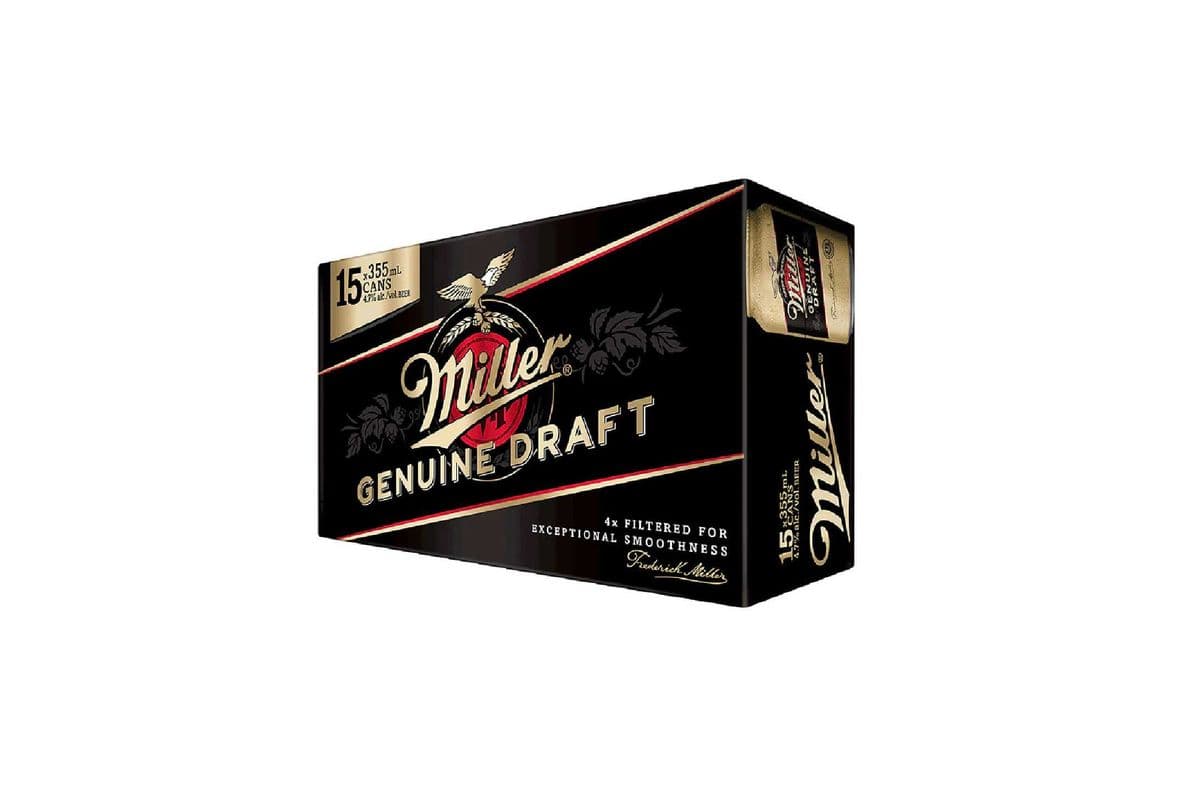 Miller Genuine Draft 15 Pack Cans (15 x 355 ml Cans)