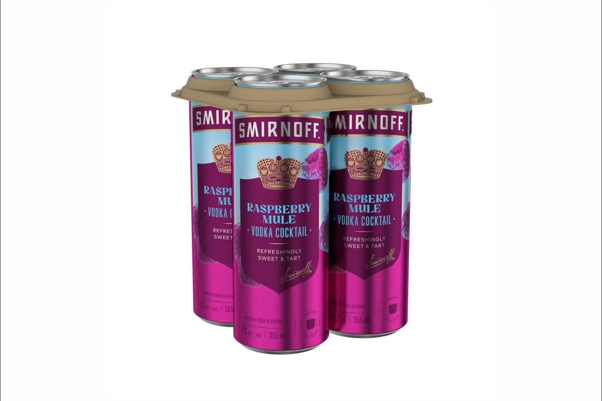 Smirnoff Raspberry mule Vodka 4 Pack (4 x 355ml)
