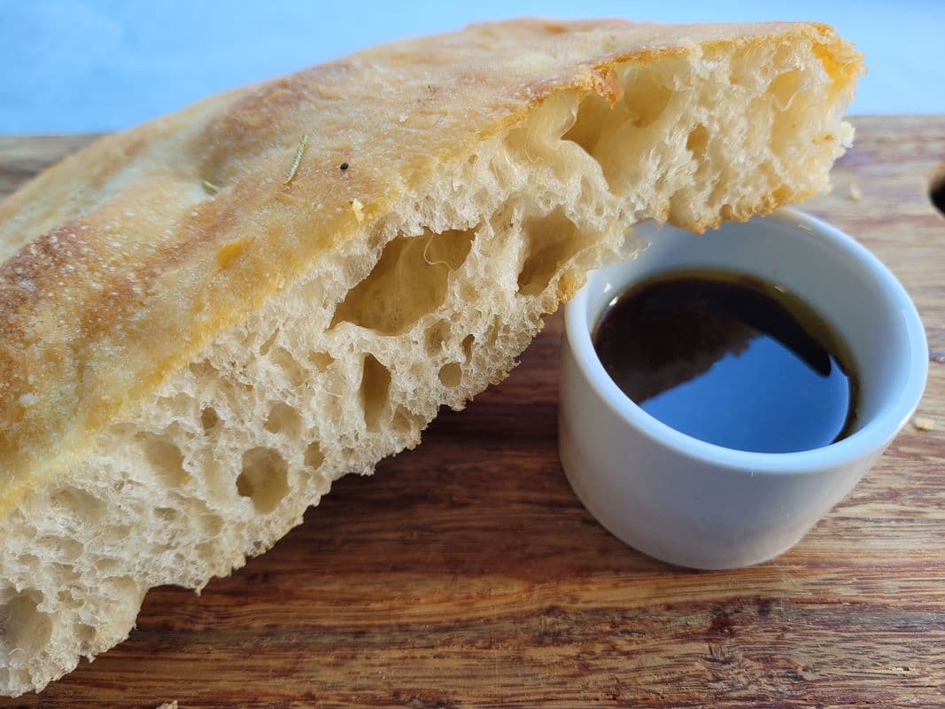 Focaccia Bread with Balsamic Vinegar and Extra Virgin Olive Oil
