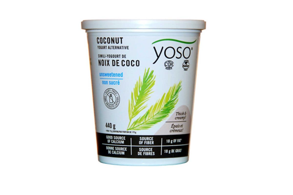 Yoso plain coconut plant-based yogurt unsweetened / Alternative de yogurt noix de coco nature non-sucré