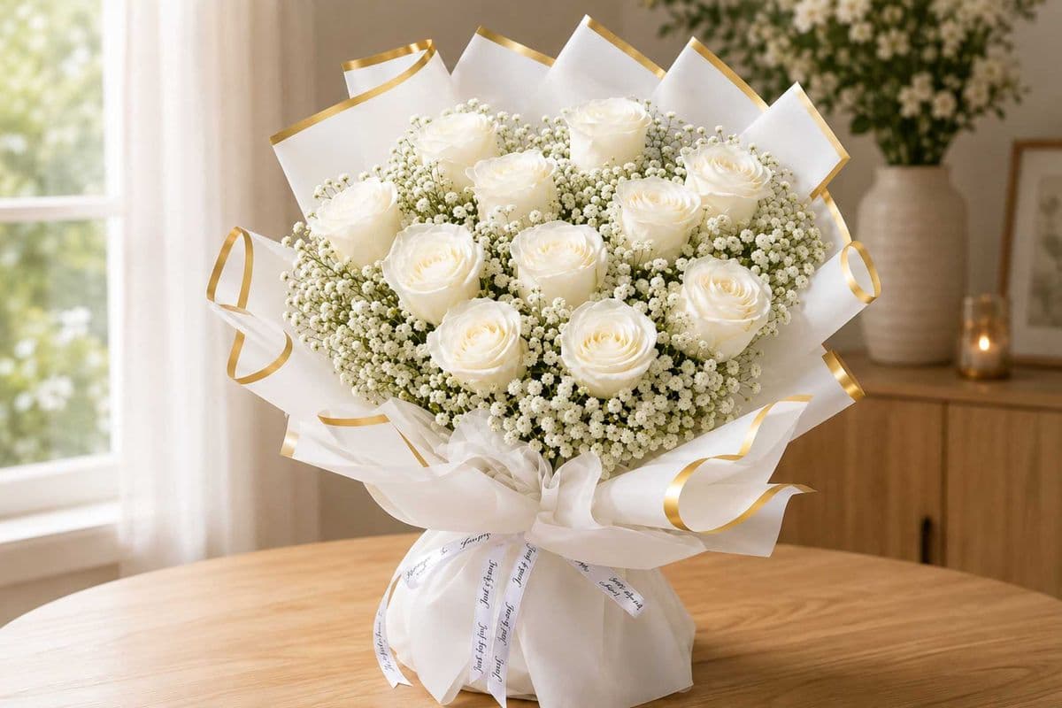 White Dozen Roses