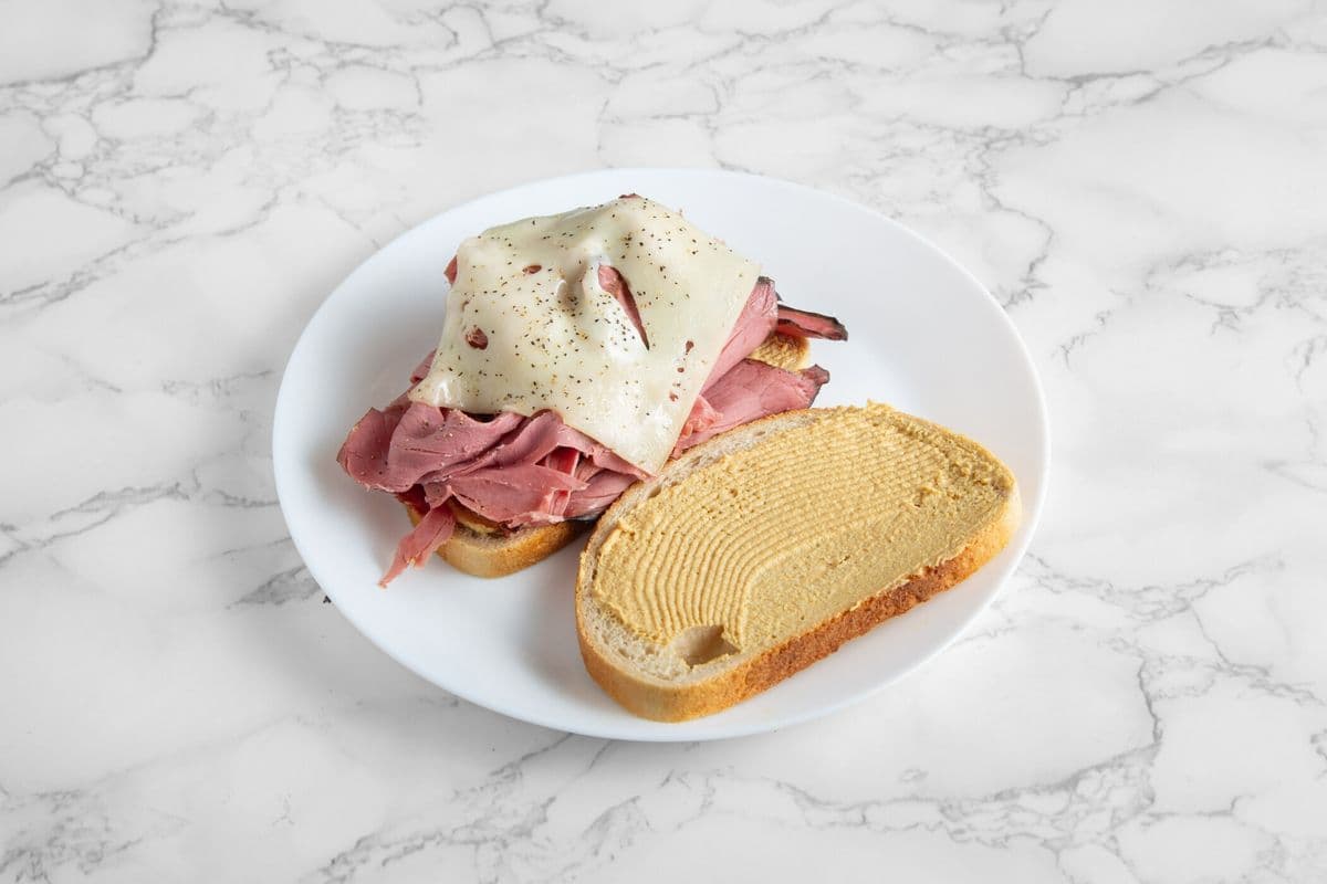 Hot Montreal Smoked Meat Sandwich