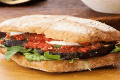 Eggplant with Sauce Sandwich