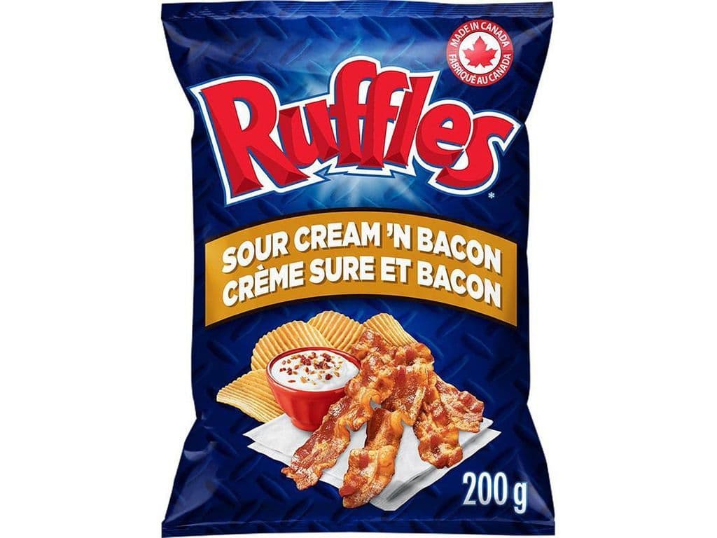 Ruffles Sour Cream and Bacon Potato Chips 200g