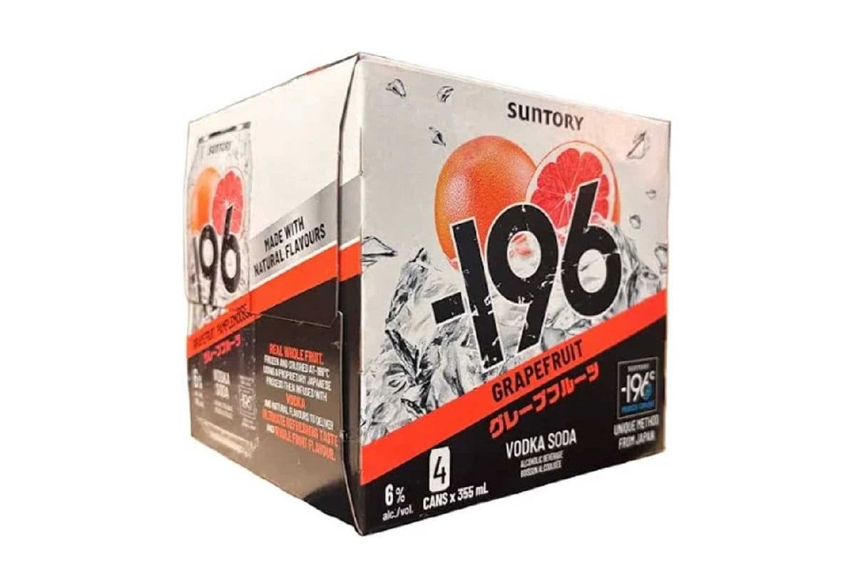 Suntory -196 Grapefruit Vodka Soda (4 Pack Cans) (4 x 355 ml)