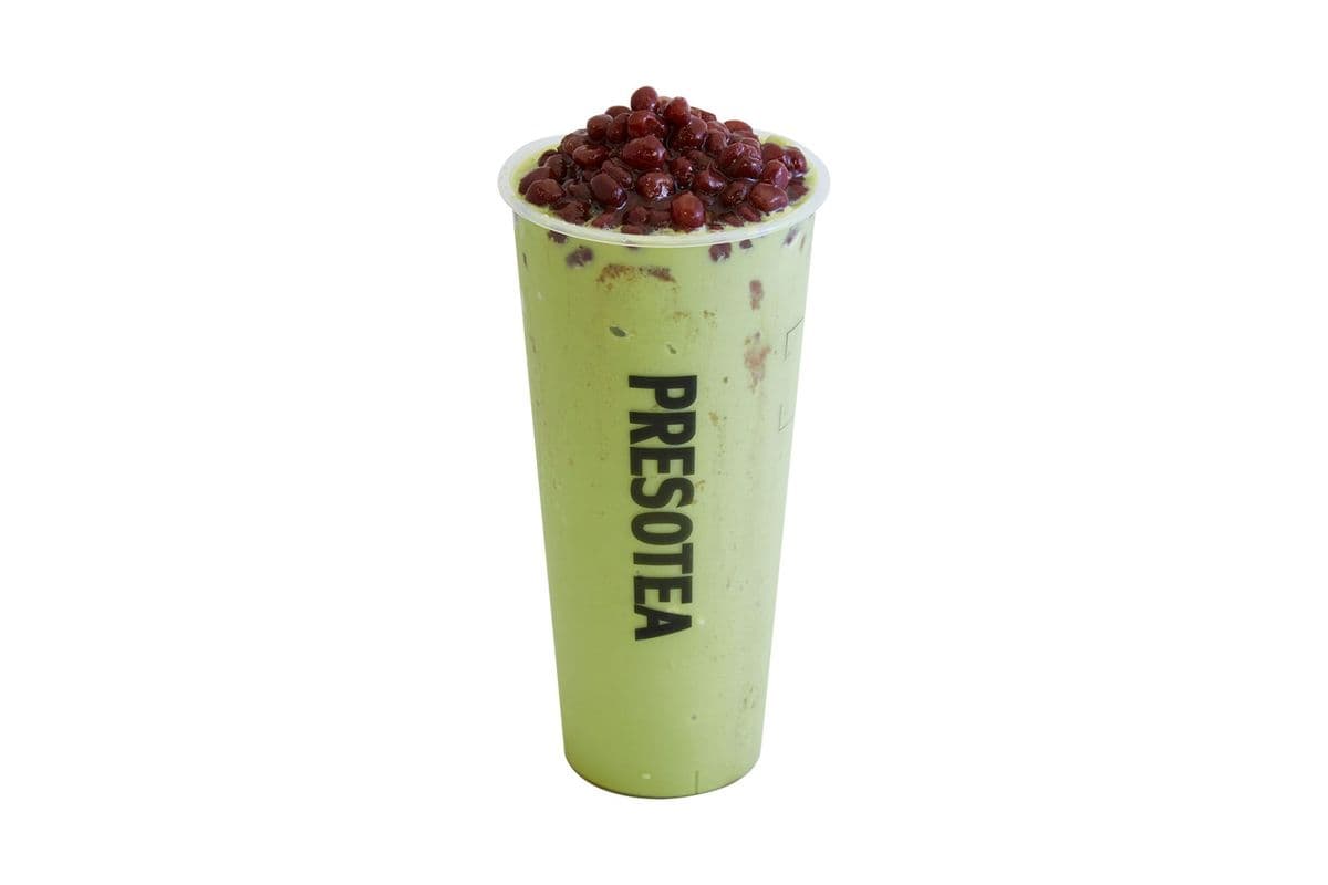 Matcha Slush with Red Beans