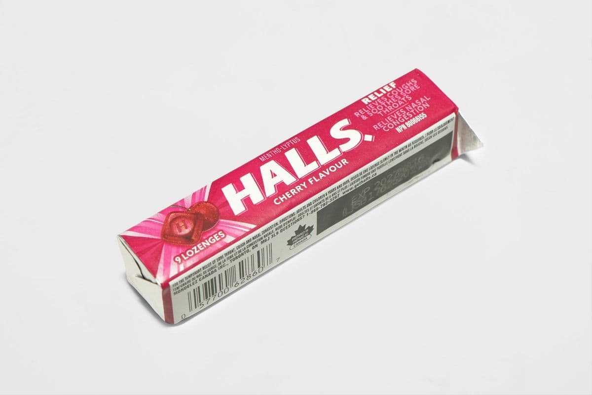 Halls Mento-Lyptus Cough and Soothes Sore Throat Relief Lozenges, Cherry (9 ct)