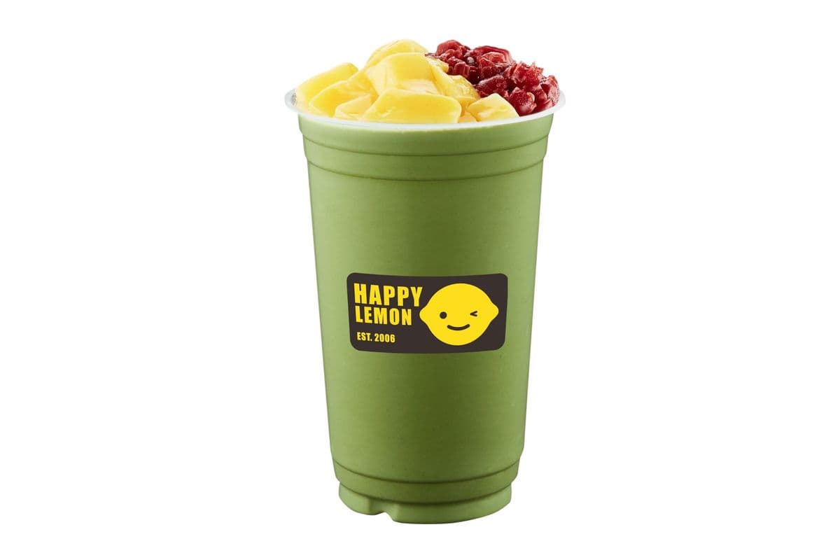 Red Bean and Pudding Matcha Latte (Large)