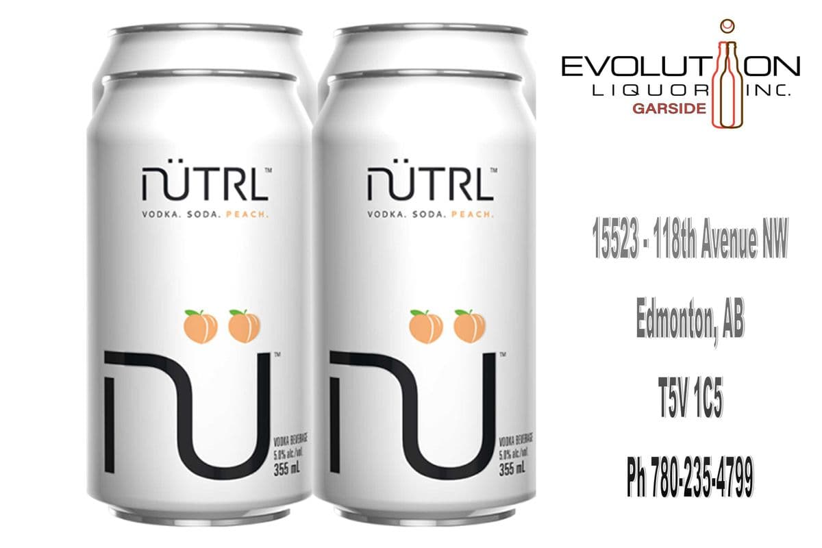 Nutrl Vodka Soda Peach C355-04 (4 x 355ml Can)